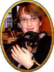 Linus with one of Zeke and Tidras pups.